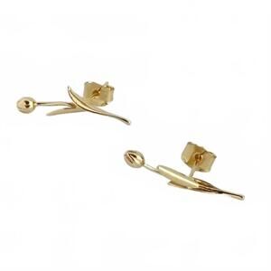 NEW TRAMPS+THIEVES women's tulipan stud earrings in gold
